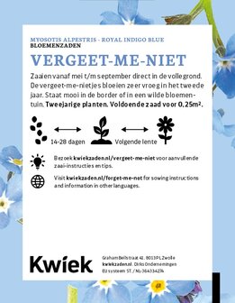 Vergeet-mij-nietje zaden -  KWIEK Uitdeel zakjes