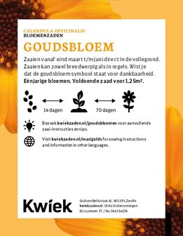 Goudsbloemen zaden -  KWIEK Uitdeel zakjes