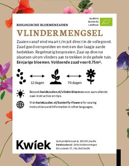 Biologische vlindermengsel zaden -  KWIEK Uitdeel zakjes