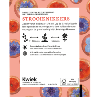 StrooiKnikkers  -  KWIEK Uitdeel zakjes met 2 zaadbommetjes 