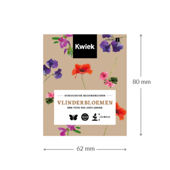 Biologische vlinderbloemen zaden -  Kwiek Uitdeel zakjes