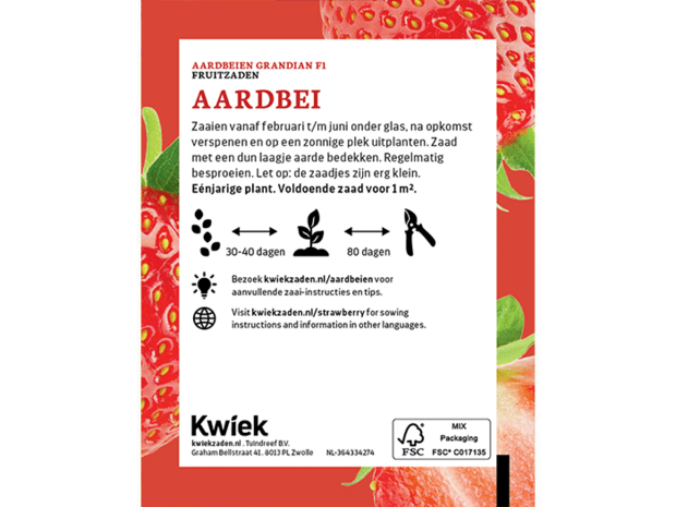 Aardbei zaden -  KWIEK Uitdeel zakjes