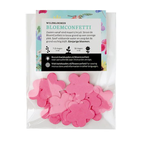 BloemConfetti felroze - circa 15 stuks