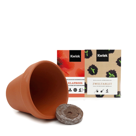 Inhoud terracotta potje biologische klaproos