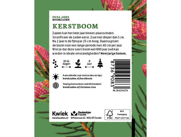 Kerstboom zaden -  Kwiek Uitdeel zakjes