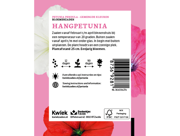 Hangpetunia - Kwiek Uitdeel zakjes