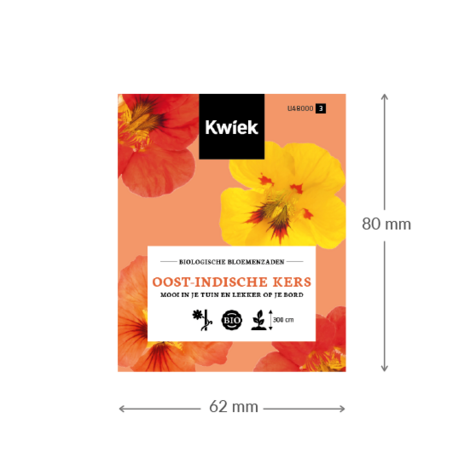 Biologische Oost-Indische kers zaden -  Kwiek Uitdeel zakjes (op = op)