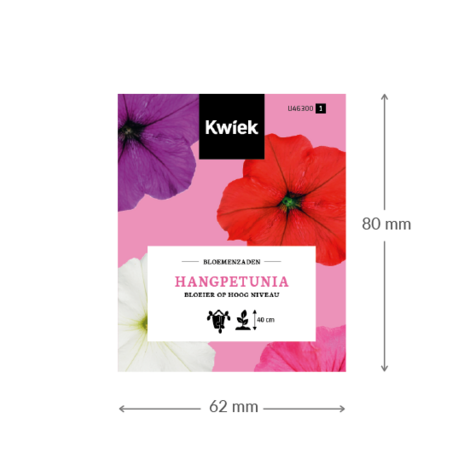 Hangpetunia - Kwiek Uitdeel zakjes ((op = op, THT 7-2026)