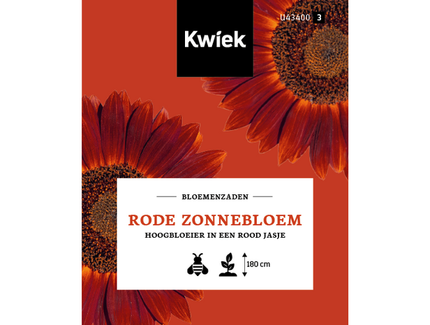 Rode zonnebloem zaden -  Kwiek Uitdeel zakjes (op = op, THT 7-2026)